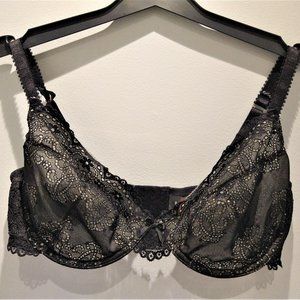 Black & Cream Lace Bra